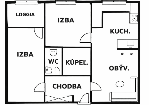 3 izbový byt Južná Trieda